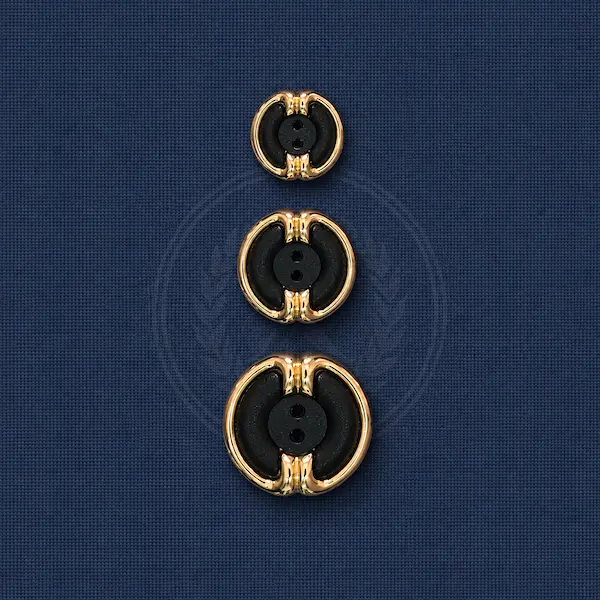 BOTÓN ANILLA ORO Y NEGRO