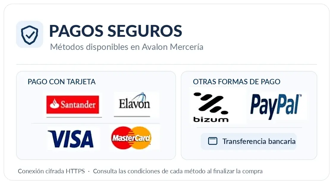 Métodos de pago para Avalon Mercería